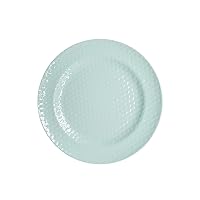 Trina Turk Melamine Set of 4 Salad Plates Unbreakable, Lightweight Indoor & Outdoor Dinnerware Set for Home Entertaining, Barbecues, Picnics, Parties & Camping-BPA-Free, Weave Aqua Blue