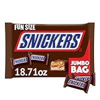 SNICKERS Fun Size Milk Chocolate Candy Bars Father’s Day Gift, Jumbo Size, 18.71 oz Bag