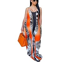 LaiyiVic Women's Casual Maxi Dresses Summer Sexy Stripe Bodycon Long Floor Length Sleeveless Colorful Sundresses Plus Size
