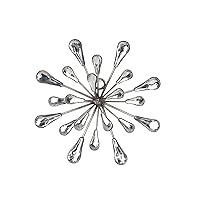 TRIPAR Small Decorative Hanging Wall Star, Shiny Silver Finish (7-Inch Height) - Elegant Starburst Design, Silver Metal Rods with Acrylic Tips - Perfect Wall Art for Modern Decor