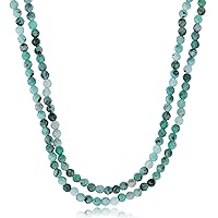 DECADENCE Sterling Silver Rhodium 2mm Rondelle Emerald Beaded 2-Strand 20
