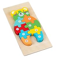 Animal Puzzles for Toddlers - Wooden Jigsaw Animal Puzzles for 1 2 3 Years Old Girls Boys - Vibrant Colors Early Childhood Educational Toys for Skills Learning and Cognitive Learning