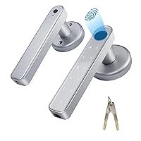 Fingerprint Door Lock Touchscreen Smart Biometric Door Lock Keyless Entry Front Door Knob with 50 Fingerprints, 100 Codes,Keypad Suitable for Home,Hotel,Office,Indoor Door Silver…