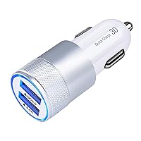 Fast Car Charger, Quick Charging 5.4A/30W Phone USB Car Charger Adapter Rapid Plug 2 Port Cigarette Lighter Charger Flush Compatible Samsung Galaxy S23 S22 S21 S20 Ultra S10e S10 S9 S8 Note, iPhone