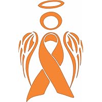 CrayianCo | Orange Kidney/Leukemia Cancer Angel Ribbon Awareness | Cancer Sticker for Laptop Car Truck Van Wall