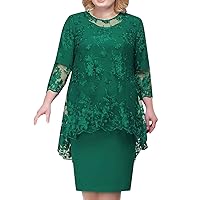 Leather Dress for Women Sexy,Women's Elegant Lace Embroidery Evening Dress Half Sleeve Women Casual Dresses V N