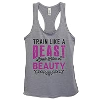 Funny Women's Work Out Tanks “Train Like A Beast” - Yoga Royaltee Tank Tops