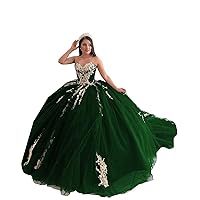 2024 Gold Embroidery Sweetheart Tulle Ball Gown Prom Formal Dresses for Evening Party Cocktail Adult Girls