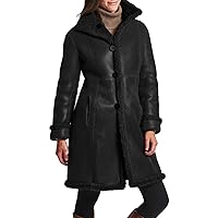 Blingsoul Winter Coats For Women - Real Lamsbkin Hooded Leather Jacket Fur Coat