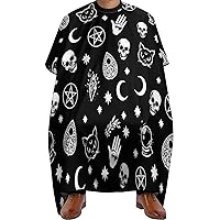 Skull Cat Moon Gothic Hair Cutting Cape for Adult Professional Barber Cape Waterproof Haircut Apron Hairdressing Accessories