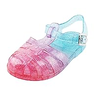 Toddler Girls Jelly Sandals Soft Rubber Sole Closed Toe Beach Summer Shoes Princess Flat