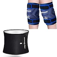 KingPavonini 2 Pack XXL Knee Ice Pack Wrap and Waist Trimmer for Women Men