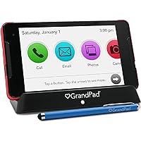 GrandPad Tablet for Seniors, Accessibility Enabled Tablet, 4G LTE, Bluetooth Enabled Tablet with Wireless Charger, Stylus - 3 Months Premium Service with 4G Included