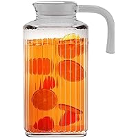 Fridge Pitcher – 60 OZ. Glass Water Fridge Pitcher with Lid By Home Essentials & Beyond Practical and Easy to use Fridge Pitcher Great for Lemonade, Iced Tea, Milk, Cocktails and more Beverages.