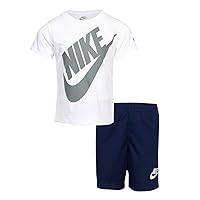 Nike Baby Boy's Short Sleeve Logo Graphic T-Shirt & Shorts Two-Piece Set (Toddler) Dress Blues 4 Toddler