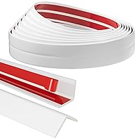 36 Feet Flexible Inside & Outside Corner Trim Molding Peel and Stick Molding 90° External Corner Guards Trim for Tile and Wall Edges Gaps, Furniture and Wall Repair-White/0.06