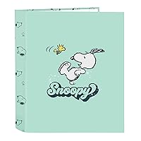 Snoopy Groovy – Folio Folder 4 Rings, Ideal for Children of Different Ages, Comfortable and Versatile, Quality and Resistance, 27 x 6 x 33 cm, Aqua Green, Aqua Green, Estándar, Casual, aqua green,