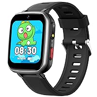 Kids Electronic Learning Toys Learning Systems, Smartwatch Gift for Girls Boys Age 6-12,15 Games Watches with Video Camera Music Player Pedometer Flashlight Toys Birthday Gifts for Kids(Black)
