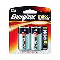 Energizer Max C Batteries, Premium Alkaline C Cell Batteries (2 Battery Count)