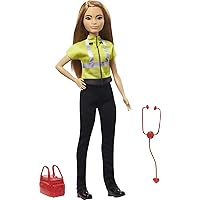 Paramedic Petite Fashion Doll, with Brunette Hair, Stethoscope, Medical Bag & Accessories