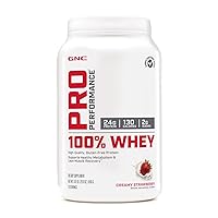 GNC Pro Performance 100% Whey Protein Powder - Creamy Strawberry, 25 Servings, Supports Healthy Metabolism and Lean Muscle Recovery