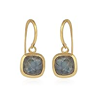 Labradorite 925 Sterling Silver Gold Plated Dangle Earrings Gemstone Jewelry