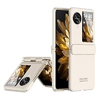 Moblie Cover, Ultra-Thin Lightweight Case Compatible with Oppo Find N3 Flip with Hinge+Screen Protector Shockproof Full Protective Rugged Cover Compatible with Find N3 Flip (Color : Beige)