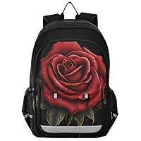 ALAZA Vintage Rose Black Backpack Bookbag Laptop Notebook Bag Casual Travel Daypack for Women Men Fits15.6 Laptop