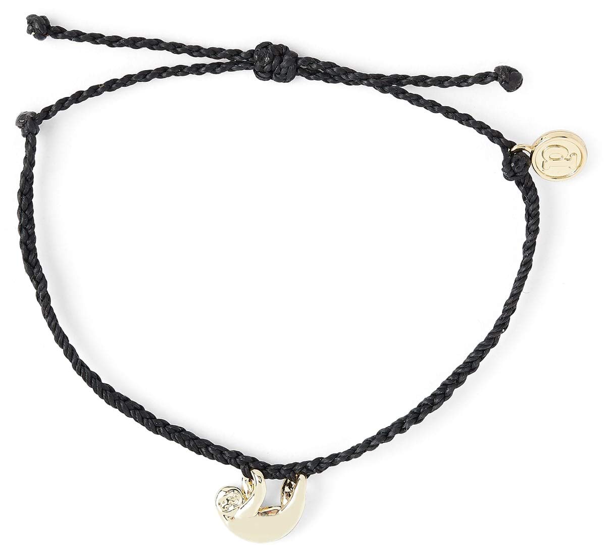 Pura Vida Gold or Silver Sloth Charity Wildlife Bracelet - 100% Waterproof, Adjustable Band - Coated Charm