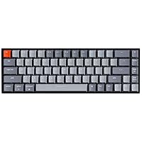 Keychron K6 65% Compact 68 Keys Wireless Mechanical Keyboard for Mac, Hot-swappable White Backlight, Bluetooth, Multitasking, Type-C Wired Gaming Keyboard for Windows with Gateron Red Switch