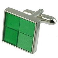 Cuff Links Green Square Cufflinks~Fashion Cufflinks for Men Engraved Personalised Box