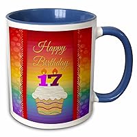 3dRose Cupcake with Number Candles,17 Years Old Birthday - Mugs (mug_244916_6)