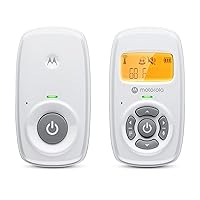 Motorola AM24 Audio Baby Monitor with LCD Screen - 1000ft Range, Secure & Private Connection, Two-Way Talk, Room Temperature Sensor, Portable Parent Unit (Built-in Rechargeable Battery)