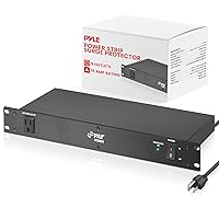 Pyle PDU Power Strip Surge Protector - 150 Joule 15 Amp 9 Outlet, Heavy Duty Electric Extension Cord Strip - 1U Rack Mount Protection Power Outlet Strip W/ AC Filter - PCO850