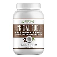 Primal Fuel Chocolate Coconut Whey Protein Powder, Gluten and Soy Free, 1.94 Pounds