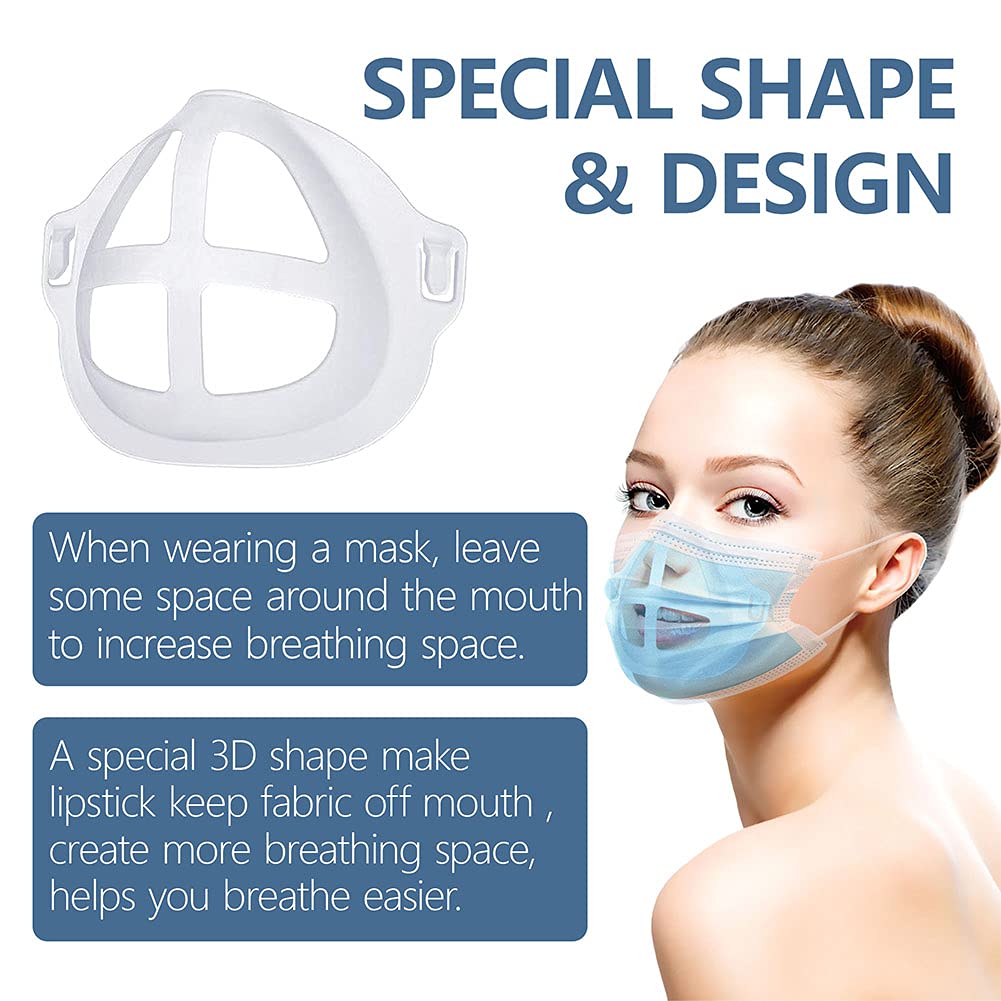 Cool Protection Stand - 3D Mask Bracket - Face Mask Inner Support Frame - Plastic Brackets - More Space for Comfortable Breathing Protect Lipstick Washable Reusable