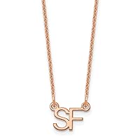 Jewels By Lux Small 2 Initial Cable Chain Necklace (Length 18 in Width 10.86 mm)