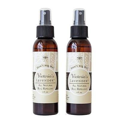 Victoria's Lavender Organic “Don’t Bug Me” Insect Repellent, Made with Plant Based Essential Oils & Aloe Vera … (4 oz Two Pack)