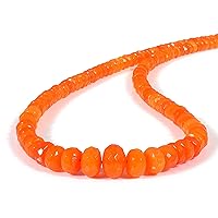 – 4-5MM AAA Quality Natural Ethiopian Welo Fire Opal Orange Faceted Multi Fire Beads Necklace For Christmas New Year (45CM)
