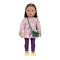 ADORA Amazon Exclusive Amazing Girls Collection, 18” Realistic Doll with Changeable Outfit and Movable Soft Body, Birthday Gift for Kids and Toddlers Ages 6+ - Cassidy in Purple Fruit