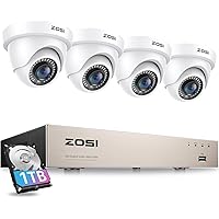 ZOSI 8CH 3K Lite Home Security Camera System Outdoor with 1TB HDD,AI Human/Vehicle Detection,120ft Night Vision,H.265+ 8 Channel Wired DVR with 4pcs 1080P Weatherproof CCTV Cameras,for 24/7 Recording