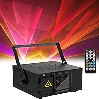 U`King DJ Disco Party Lights RGB Stage Lighting Beam Light Animation 3D Laser Patterns with DMX512 Sound Activated Remote Control for Festival Bar Nightclub Wedding Live Show Church