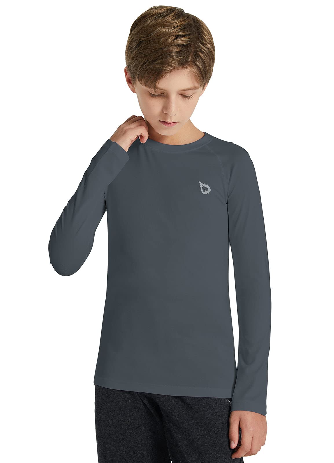 BALEAF Boys Long Sleeve Shirts Youth Compression Undershirts Kids Baseball Football Baselayer Cold Gear Quick Dry