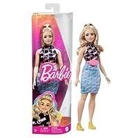 Fashionistas Doll with Curvy Shape, Blonde Hair, Girl Power-Print Outfit & Accessories