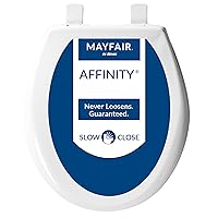 MAYFAIR 887SLOW 000 Affinity Slow Close Removable Plastic Toilet Seat that will Never Loosen, Providing the Perfect Fit, ROUND, Long Lasting Solid Plastic, White