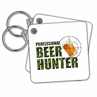 3dRose Key Chains Professional Beer Hunter for any beer drinker, redneck, and hunter. (kc-295342-1)