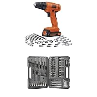 BLACK+DECKER LD120VA 20-Volt Max Lithium Drill/Driver with 30 Accessories - Orange with BLACK+DECKER BDA91109 Combination Accessory Set, 109-Piece