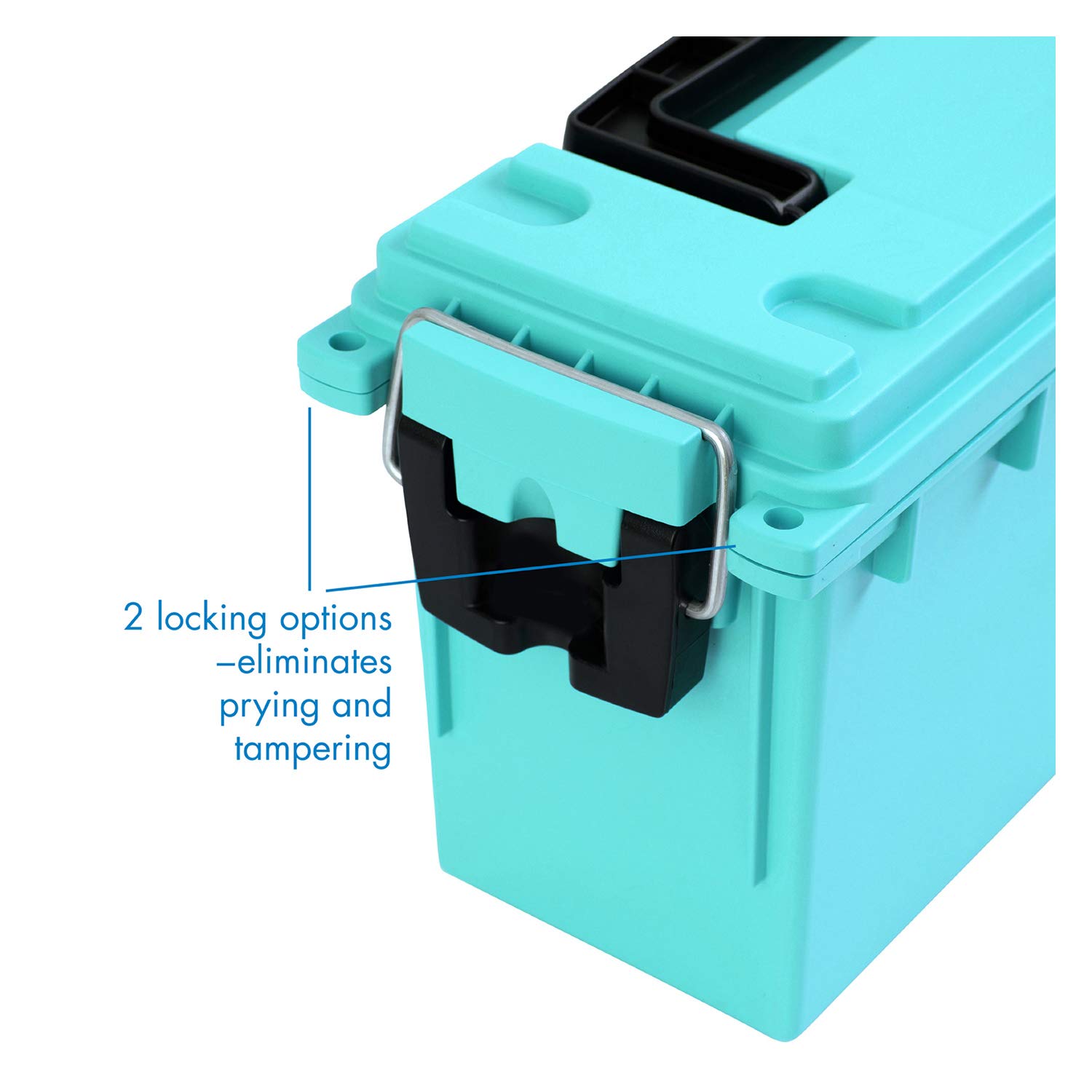 Logix 12533 Stackable Craft Storage Box with Handle, Locking Art Supply Box, Plastic Storage Containers with Lids, Craft Organizer Box, Teal