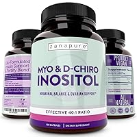 Myo & D-Chiro Inositol Supplement - Regulate Your Cycle & Aid Ovulation - Female Hormonal Balance at Ideal 40:1 Ratio, PCOS Support & PMS Relief - 120 Vegan Soft Capsules