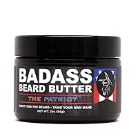 Beard Butter For Men - THE PATRIOT, 3 oz - Made of Natural Ingrediens for Healthy, Soften and Itchness Free Beard and Mustache
